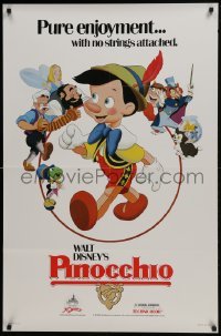 4z682 PINOCCHIO 1sh R1984 Disney classic cartoon about a wooden boy who wants to be real!