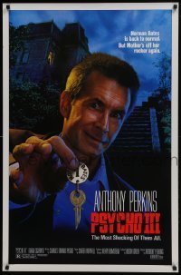 4z706 PSYCHO III 1sh 1986 Anthony Perkins as Norman Bates, cool image of the house!