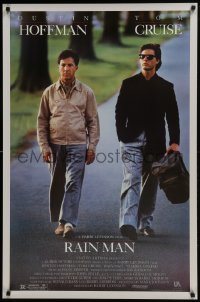 4z717 RAIN MAN 1sh 1988 Tom Cruise & autistic Dustin Hoffman, directed by Barry Levinson!