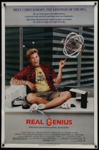 4z723 REAL GENIUS 1sh 1985 Val Kilmer is the Einstein of the '80s, Jon Gries, sci-fi comedy!