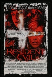 4z731 RESIDENT EVIL DS 1sh 2002 Paul W.S. Anderson, Milla Jovovich, Michelle Rodriguez, zombies!