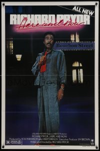 4z738 RICHARD PRYOR HERE & NOW style B 1sh 1983 all new stand-up comedy on Bourbon Street!