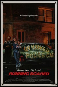 4z766 RUNNING SCARED 1sh 1986 Gregory Hines & Billy Crystal are Chicago's finest!