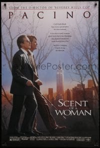 4z775 SCENT OF A WOMAN DS 1sh 1992 great image of blind Al Pacino walking with Chris O'Donnell!