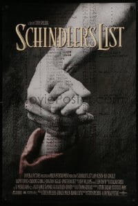 4z776 SCHINDLER'S LIST DS 1sh 1993 Steven Spielberg World War II classic, Best Picture!