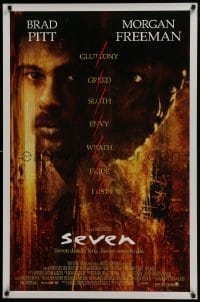 4z782 SEVEN DS 1sh 1995 David Fincher, Morgan Freeman, Brad Pitt, deadly sins!