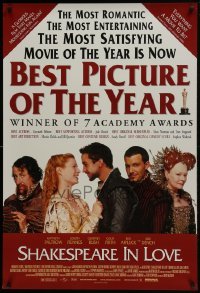 4z788 SHAKESPEARE IN LOVE awards DS 1sh 1998 Geoffrey Rush, Affleck & Joseph Fiennes, Madden!