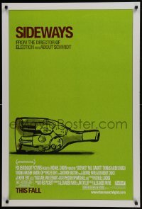 4z798 SIDEWAYS advance DS 1sh 2004 Alexander Payne classic, cool art of men in bottle!