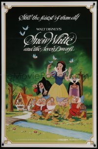 4z815 SNOW WHITE & THE SEVEN DWARFS 1sh R1983 Walt Disney animated cartoon fantasy classic!