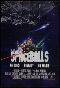 4z827 SPACEBALLS 1sh 1987 Mel Brooks sci-fi Star Wars spoof, Bill Pullman, Moranis, PG-rated!