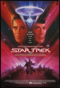 4z840 STAR TREK V 1sh 1989 The Final Frontier, art of William Shatner & Leonard Nimoy by Bob Peak!