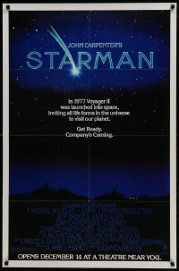 4z849 STARMAN advance 1sh 1984 John Carpenter, alien Jeff Bridges & Karen Allen, company's coming!