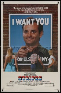 4z858 STRIPES style A 1sh 1981 Ivan Reitman classic military comedy, Bill Murray wants YOU!
