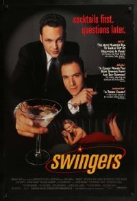 4z871 SWINGERS 1sh 1996 Vince Vaughn & Jon Favreau, sexy Heather Graham, cocktails first, reviews!