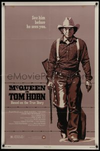 4z907 TOM HORN 1sh 1980 see cowboy Steve McQueen in the title role before he sees you!