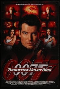 4z909 TOMORROW NEVER DIES DS 1sh 1997 different image of Brosnan as James Bond!