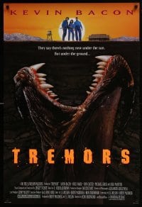 4z921 TREMORS DS 1sh 1990 Kevin Bacon, Fred Ward, great sci-fi horror image of monster worm!