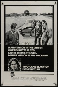 4z928 TWO-LANE BLACKTOP 1sh 1971 James Taylor is the driver, Warren Oates is GTO, Laurie Bird