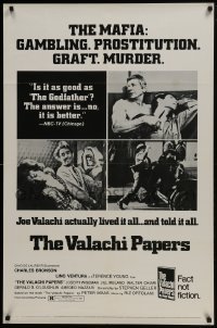 4z943 VALACHI PAPERS style C 1sh 1972 Young directed, corpse in barber's chair & mob family tree!