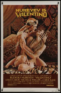4z944 VALENTINO 1sh 1977 great image of Rudolph Nureyev & naked Michelle Phillipes!