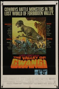 4z945 VALLEY OF GWANGI 1sh 1969 Ray Harryhausen, great artwork of cowboys vs dinosaurs!