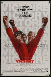 4z947 VICTORY 1sh 1981 Huston, cast art of soccer players Stallone, Caine & Pele by Jarvis!