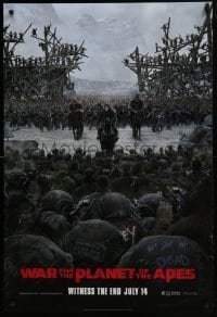 4z955 WAR FOR THE PLANET OF THE APES style C teaser DS 1sh 2017 Caesar and two large armies!