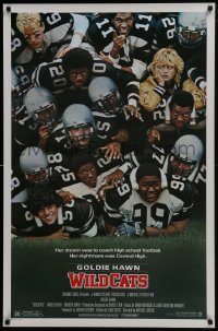 4z973 WILDCATS 1sh 1985 Goldie Hawn, Woody Harrelson, Wesley Snipes, football!