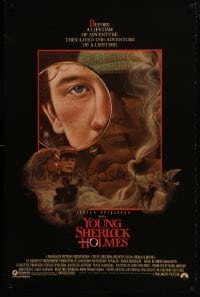 4z996 YOUNG SHERLOCK HOLMES 1sh 1985 Steven Spielberg, Nicholas Rowe, really cool detective art!