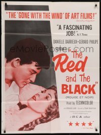 5a012 RED & THE BLACK 30x40 1958 Le rouge et le nour, c/u of Danielle Darrieux & Gerard Philipe!
