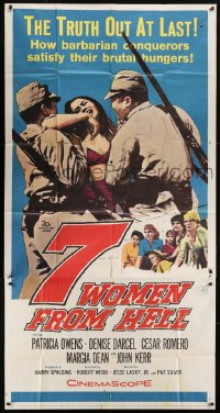 5a474 7 WOMEN FROM HELL 3sh 1961 Patricia Owens is driven to shame in a World War II prison camp!