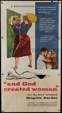 5a478 AND GOD CREATED WOMAN 3sh 1957 but the Devil invented sexy Brigitte Bardot, ultra rare!