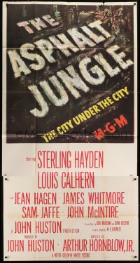 5a485 ASPHALT JUNGLE 3sh 1950 John Huston classic film noir, explores the city under the city!