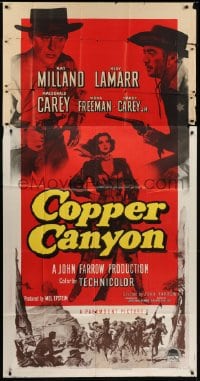 5a512 COPPER CANYON 3sh 1950 Ray Milland, Macdonald Carey & sexy cowgirl Hedy Lamarr!