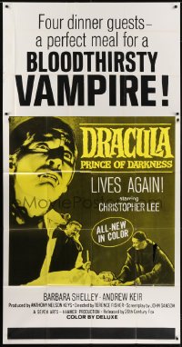 5a522 DRACULA PRINCE OF DARKNESS 3sh 1966 blood-thirsty vampire Christopher Lee showing his fangs!