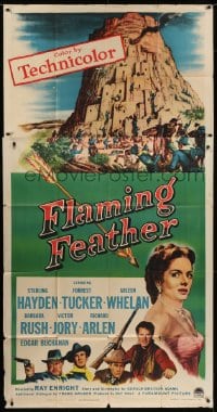 5a537 FLAMING FEATHER 3sh 1952 Sterling Hayden, Barbara Rush, Enright, Native American Indians!