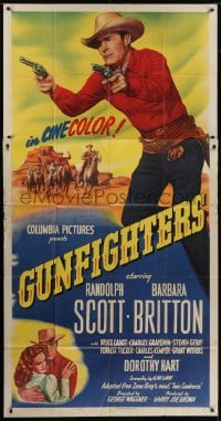 5a551 GUNFIGHTERS 3sh 1947 Randolph Scott & Barbara Britton in Zane Grey's romance of the West!