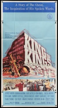 5a570 KING OF KINGS style B 3sh 1961 Nicholas Ray Biblical epic, Jeffrey Hunter as Jesus!