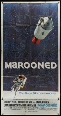 5a586 MAROONED style B 3sh 1969 Terpning art of astronaut, rocket & constellations, ultra rare!