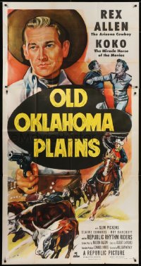 5a599 OLD OKLAHOMA PLAINS 3sh 1952 art of Arizona Cowboy Rex Allen and Koko the Miracle Horse!