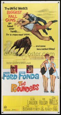 5a631 ROUNDERS 3sh 1965 Glenn Ford, Henry Fonda, sexy Sue Ane Langdon & Hope Holiday!