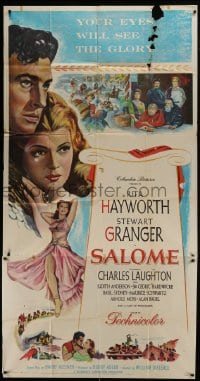 5a633 SALOME 3sh 1953 full-length art of sexy Rita Hayworth & close up with Stewart Granger!