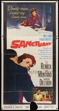 5a634 SANCTUARY 3sh 1961 William Faulkner, art of Lee Remick, the truth about Temple Drake!