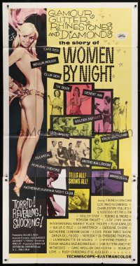 5a690 WOMEN BY NIGHT 3sh 1965 Mino Loy's La Donna Di Notte, sexy topless showgirl, rare!