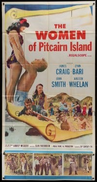 5a691 WOMEN OF PITCAIRN ISLAND 3sh 1957 James Craig, Lynn Bari, South Seas, Mutiny on the Bounty!