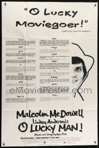 5a044 O LUCKY MAN 40x60 1973 Malcolm McDowell, directed by Lindsay Anderson, rare!