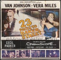 5a088 23 PACES TO BAKER STREET 6sh 1956 artwork of Van Johnson with phone & scared Vera Miles!