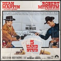 5a089 5 CARD STUD 6sh 1968 Dean Martin & Robert Mitchum play poker & point guns at each other!