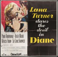 5a104 DIANE 6sh 1956 sexy Lana Turner dares the devil, great close up romantic art!