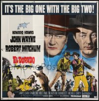 5a108 EL DORADO 6sh 1966 John Wayne, Robert Mitchum, Howard Hawks, the big one with the big two!